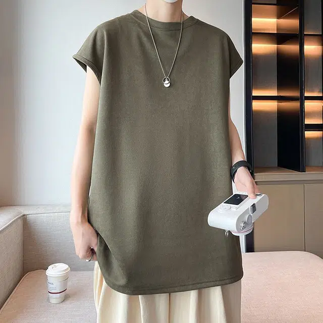 袋鼠 高街纯色立体剪裁设计美式韩版潮牌解构极简宽松街头休闲百搭时尚背心 男女同款