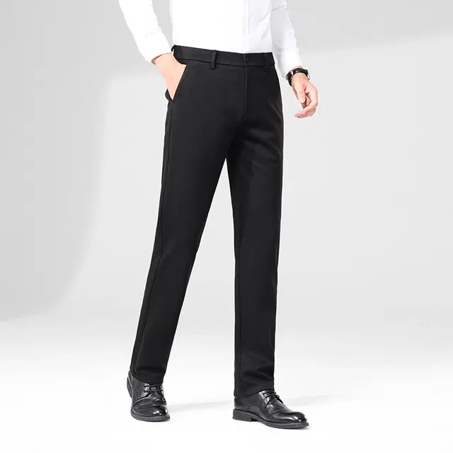 袋鼠 都市经典款复古简约基础款职业正装直筒秋冬重感微弹力磨毛面料通勤修身百搭休闲西装裤 男女同款