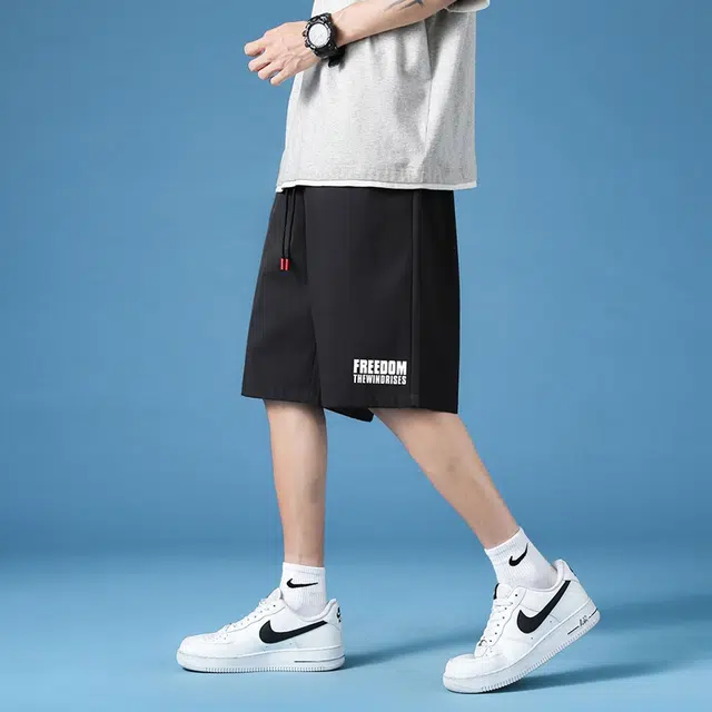 袋鼠 美式复古宽松透气纯色简约五分运动户外通勤校园风轻薄百搭舒适时尚休闲短裤 男女同款