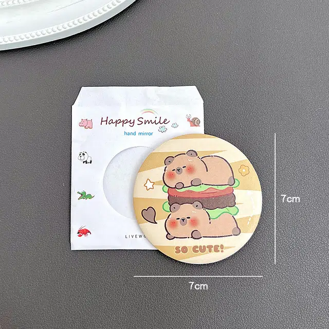闲略 可爱动物化妆镜 便携梳妆