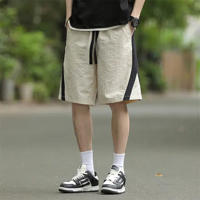 兰缪 美式复古基础款日常通勤舒适透气户外运动宽松休闲短裤 男女同款
