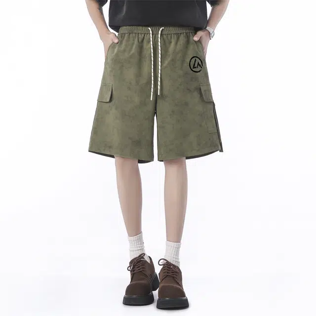 兰缪 美式户外日常复古透气舒适运动印花设计百搭通勤宽松休闲短裤 男女同款