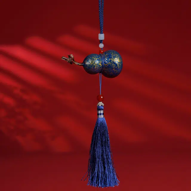 鳯享好禮 凤享好礼禄葫芦生漆 新中式转运守护葫芦中国风特色 大漆 车挂 男女同款情侣款 大漆