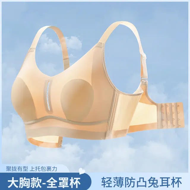 都市丽人 大胸显小轻薄纯色聚拢无痕软支撑收副乳防下垂文胸 女款