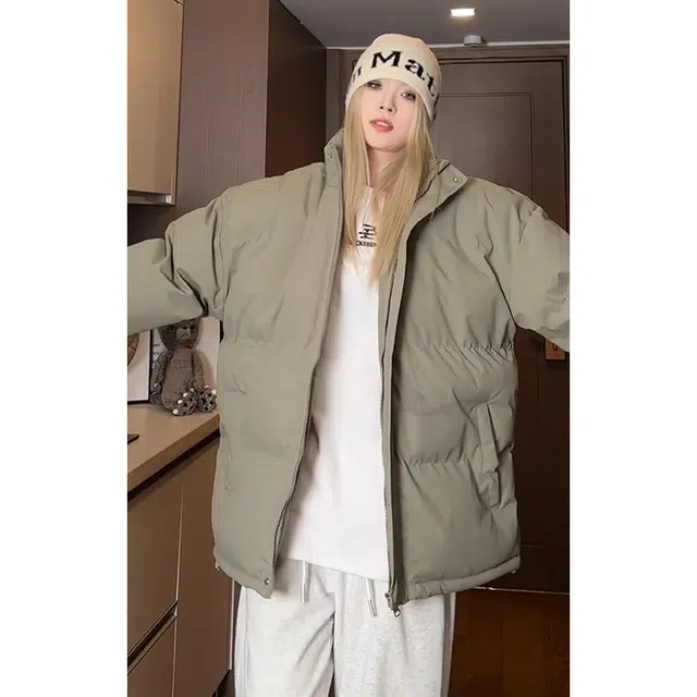 【dme】 加厚保暖面包服纯色百搭立领棉服 男女同款