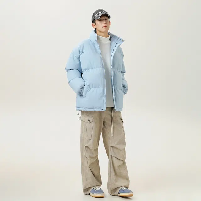 【dme】 立领纯色保暖宽松舒适棉服 男女同款
