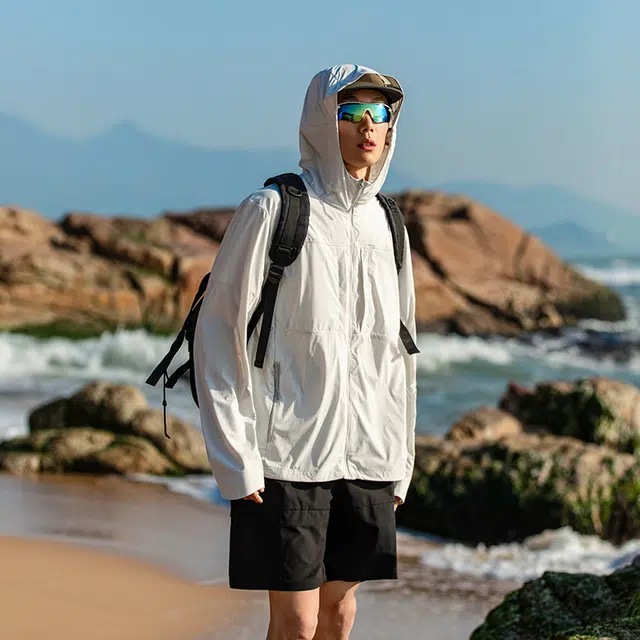 【dme】 清爽宽松百搭休闲户外山系运动拉链设计轻薄皮肤衣超轻 透气速干凉感防紫外线防晒服 男女同款