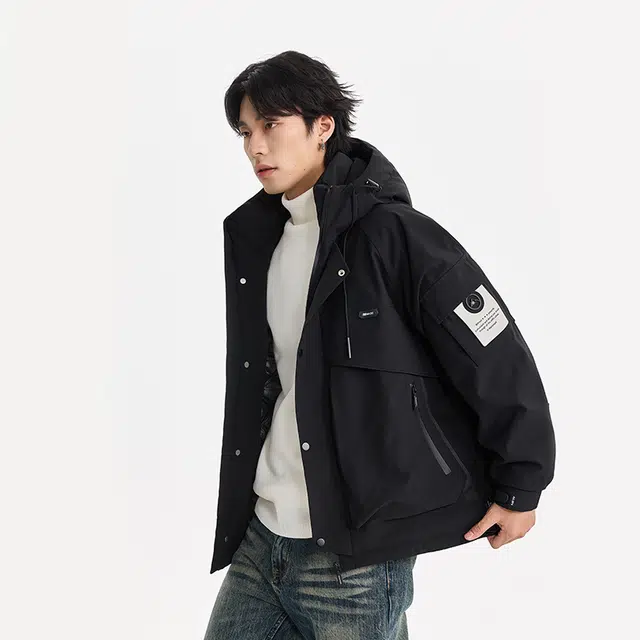 【dme】 户外机能防风防水工装连帽保暖羽绒服 男女同款