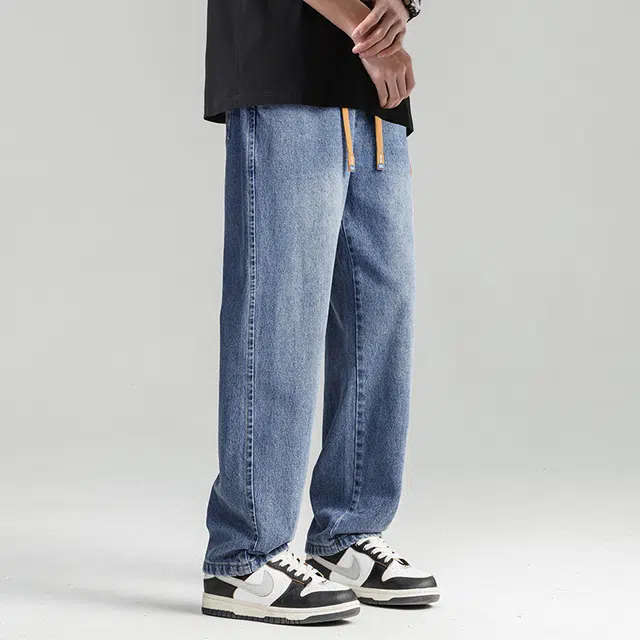 【dme】 抽绳垂感透气舒适日常吧百搭牛仔裤 男款