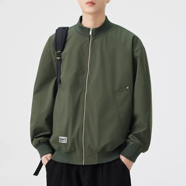 【dme】 美式复古设计感休闲宽松百搭通勤无性别工装小众时尚立领夹克外套 男女同款