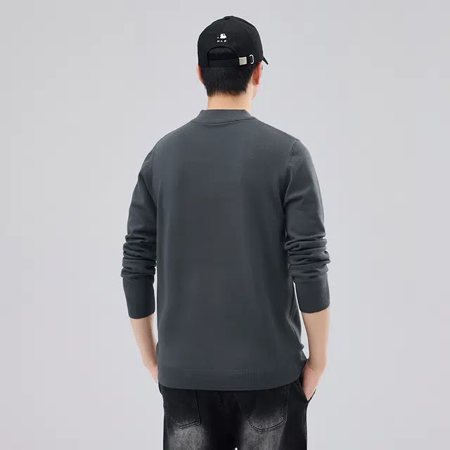 【dme】 纯色中领百搭基础款保暖毛衣 男女同款