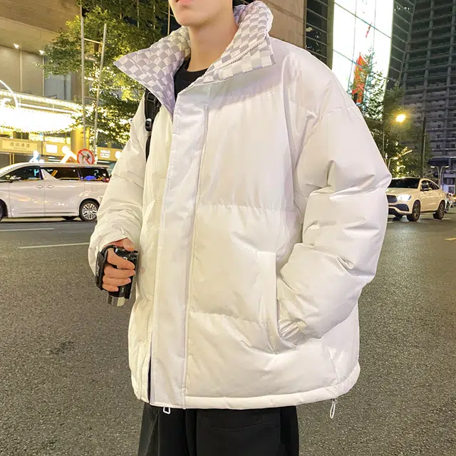 【dme】 立领保暖防寒纯色厚款宽松舒适棉服 男女同款