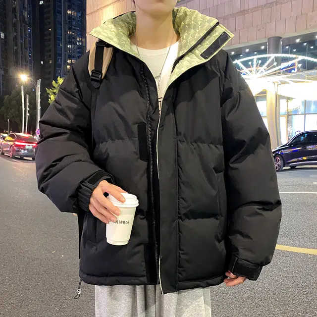 【dme】 立领保暖防寒纯色厚款宽松舒适棉服 男女同款