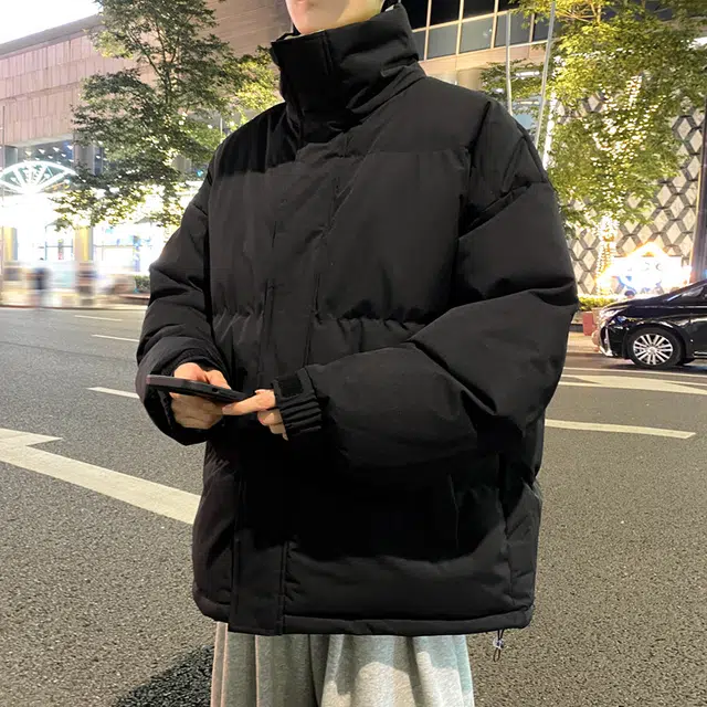 【dme】 立领保暖防寒纯色厚款宽松舒适棉服 男女同款