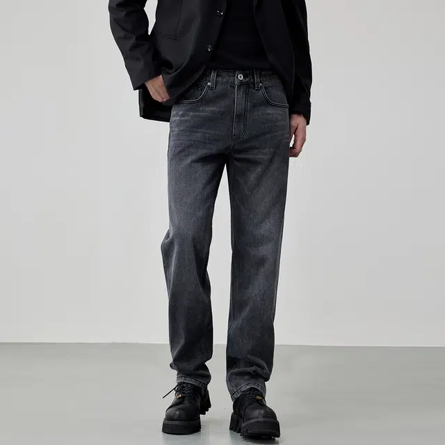 【dme】 美式复古宽松直筒微弹中腰舒适百搭牛仔裤 通用