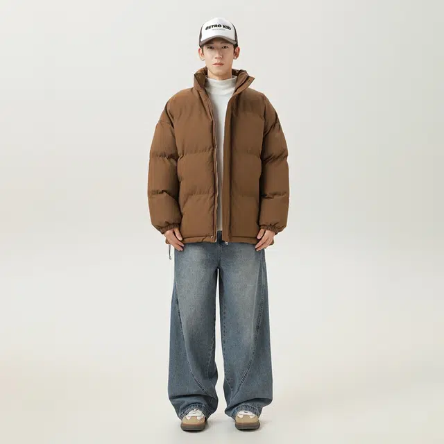 【dme】 立领纯色保暖宽松舒适棉服 男女同款
