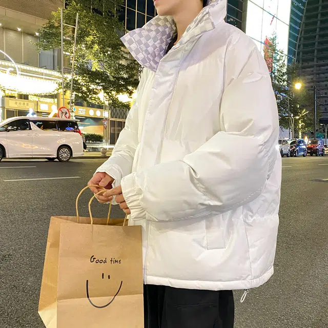 【dme】 立领保暖防寒纯色厚款宽松舒适棉服 男女同款