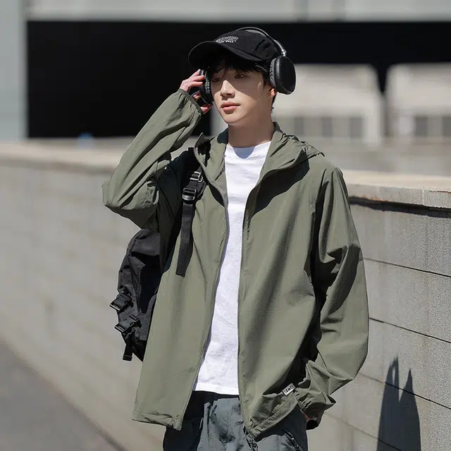 【dme】 轻薄舒适凉感户外休闲运动日常通勤百搭连帽透气防晒服 男女同款