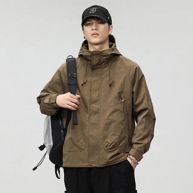 【dme】  宽松休闲港风工装大口袋山系户外外套  防水防风保暖冲锋衣 男女同款