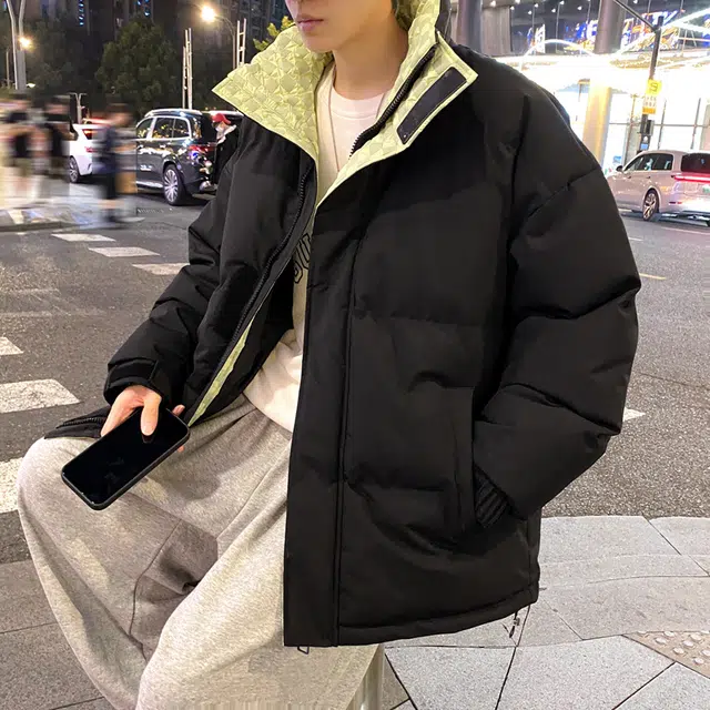 【dme】 立领保暖防寒纯色厚款宽松舒适棉服 男女同款