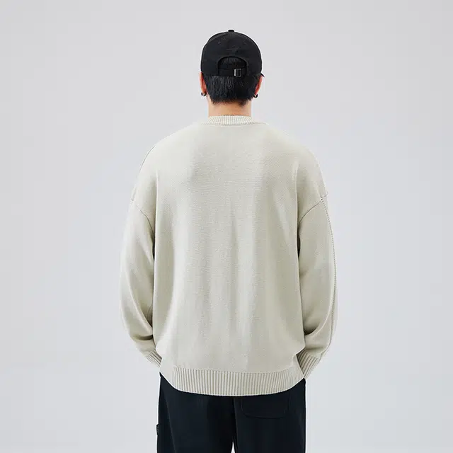 【dme】 简约柔软细腻亲肤圆领厚款纯色宽松舒适毛衣 男款