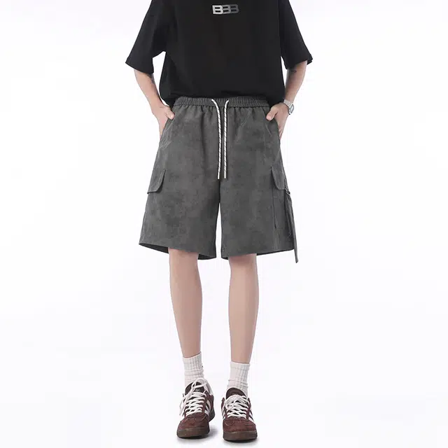 【dme】 美式复古高街潮牌大口袋工装五分裤时尚百搭潮流宽松直筒休闲短裤 男女同款