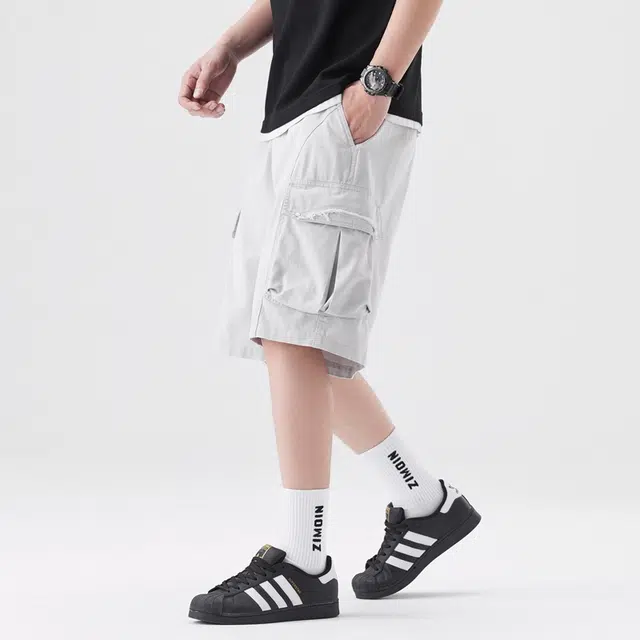 【dme】 时尚简约运动宽松舒适五分裤休闲短裤 男女同款