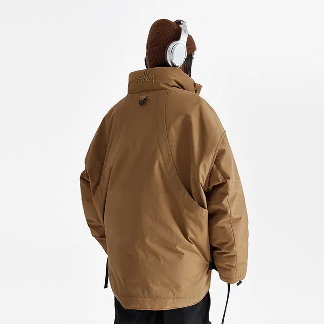 【dme】 日系刺绣设计立领户外工装羽绒服 男女同款