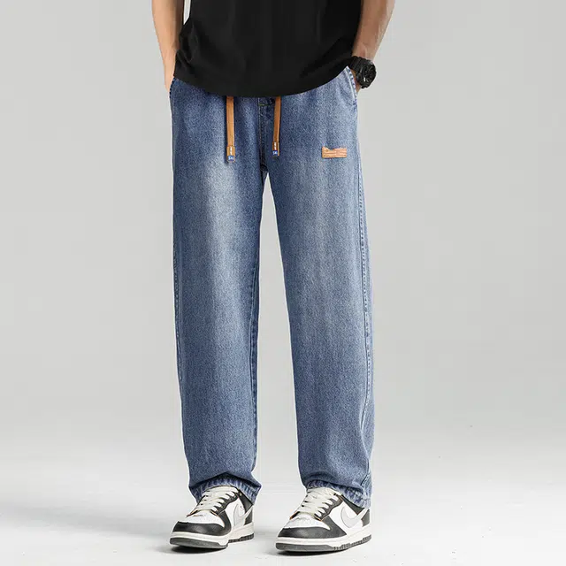 【dme】 抽绳垂感透气舒适日常吧百搭牛仔裤 男款