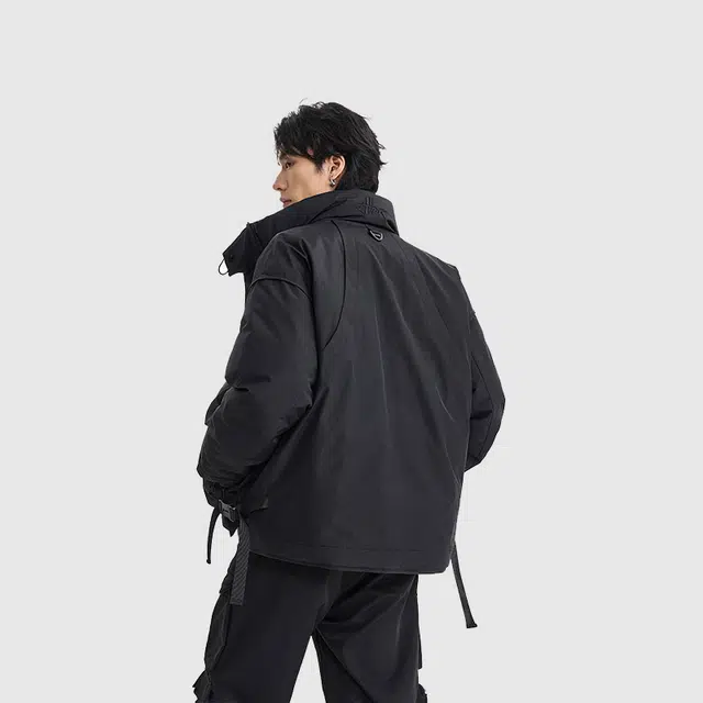 【dme】 日系刺绣设计立领户外工装羽绒服 男女同款