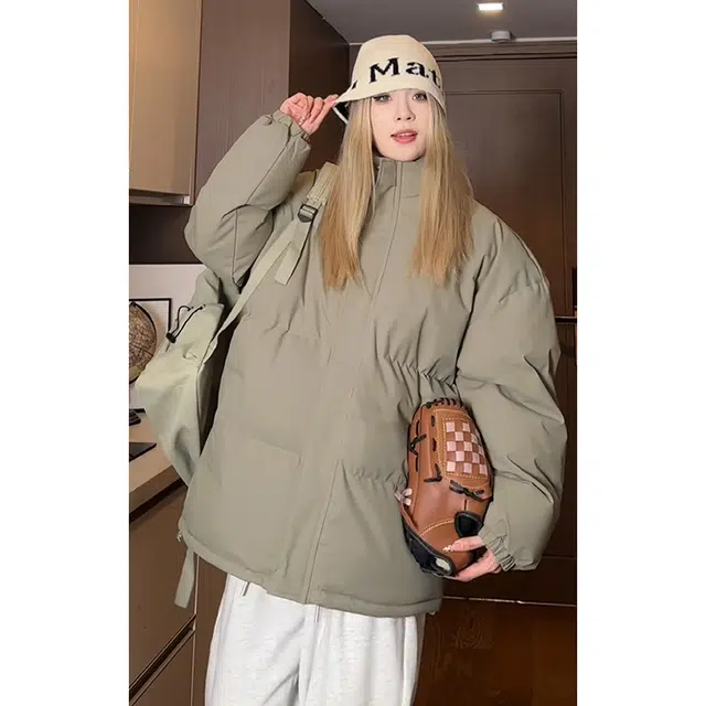 【dme】 加厚保暖面包服纯色百搭立领棉服 男女同款