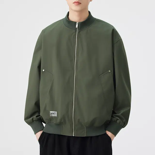 【dme】 美式复古设计感休闲宽松百搭通勤无性别工装小众时尚立领夹克外套 男女同款