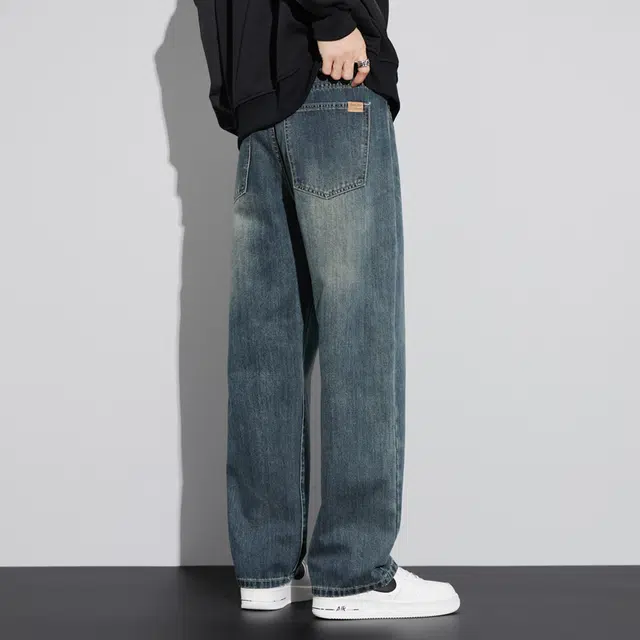 【dme】 美式时尚百搭基础款宽松阔腿牛仔裤 男款 复古蓝