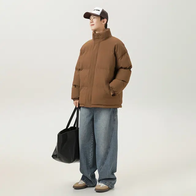 【dme】 立领纯色保暖宽松舒适棉服 男女同款
