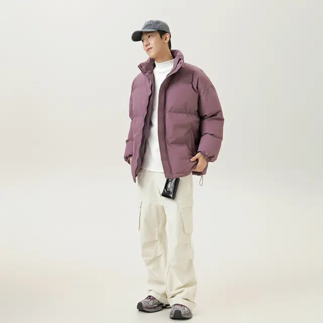 【dme】 立领纯色保暖宽松舒适棉服 男女同款