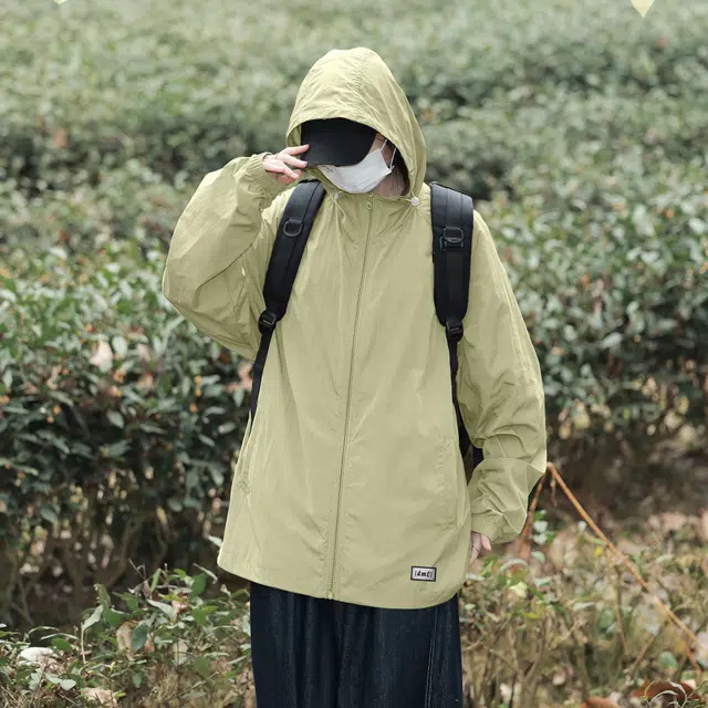 【dme】 美式潮流个性城市通勤登山跑步健身简约户外纯色连帽无性别主义外套 凉感透气速干防晒服 男女同款