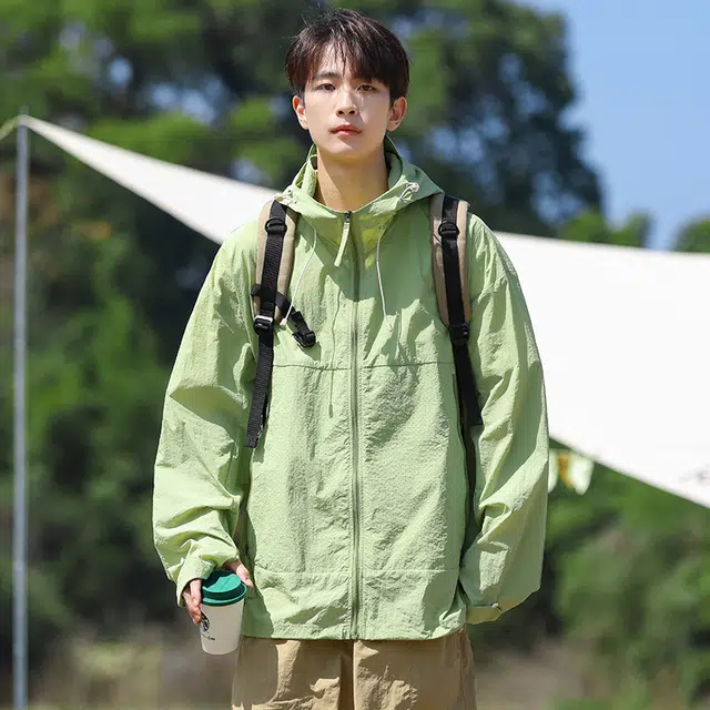 【dme】 山系户外宽松薄款冰丝连帽防晒服 男女同款