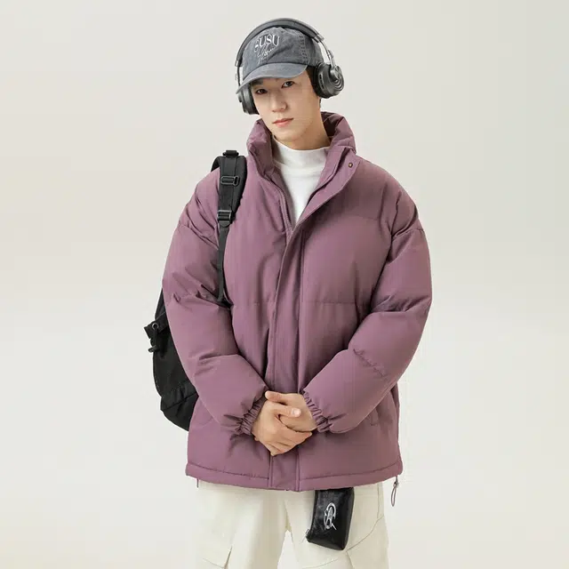 【dme】 立领纯色保暖宽松舒适棉服 男女同款