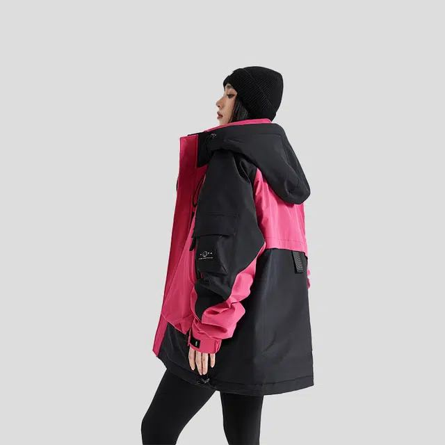 【dme】 户外山系工装拼色连帽防风防水羽绒服 男女同款