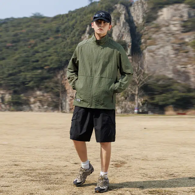 【dme】 美式潮牌简约山系户外超薄凉感速干钓鱼皮肤衣宽松薄款冰丝立领 凉感透气速干防晒服 男女同款