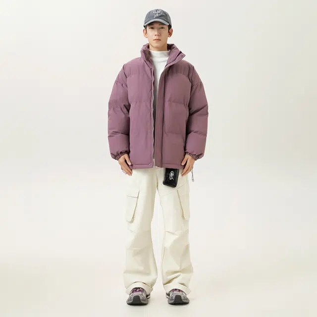 【dme】 立领纯色保暖宽松舒适棉服 男女同款
