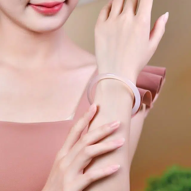 周纪福 【白月光】荔枝冻高白透 玉髓 好运手镯 女款