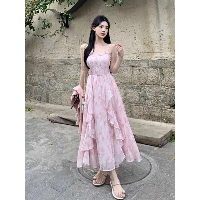 依钗 法式浪漫碎花设计感上衣与裙装套装 女款