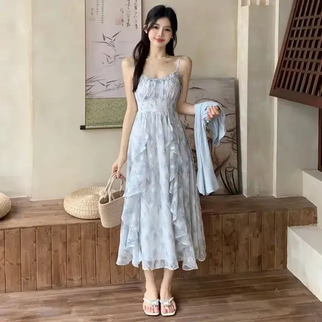 依钗 法式浪漫碎花设计感上衣与裙装套装 女款