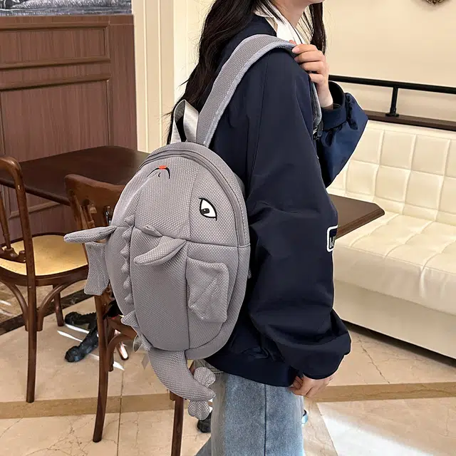雅鹿 创意个性潮恐龙怪兽搞怪丑萌 尼龙 双肩包 大号 男女同款情侣款 多色