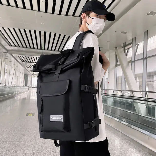 雅鹿 时尚旅游个性休闲学生骑行包旅行包 尼龙 双肩包背包 常规 男女同款情侣款 黑色/灰色