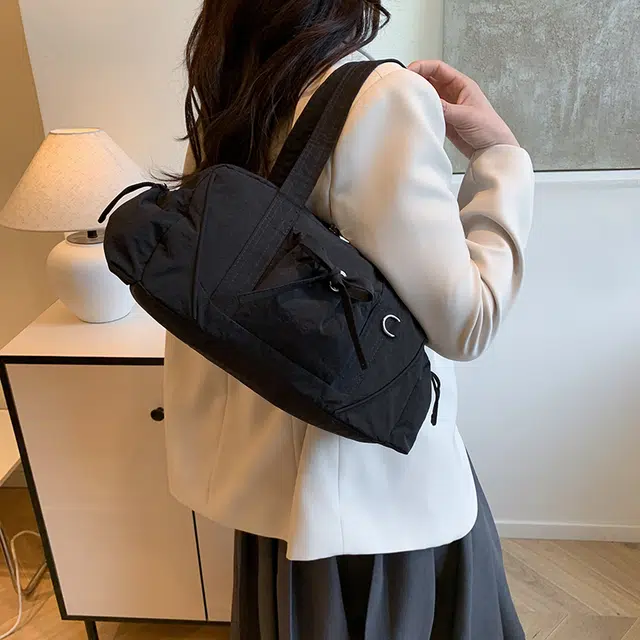 雅鹿 轻便时尚简约短途通勤 尼龙 单肩包 男女同款情侣款 白色/黑色/卡其色/绿色/灰色