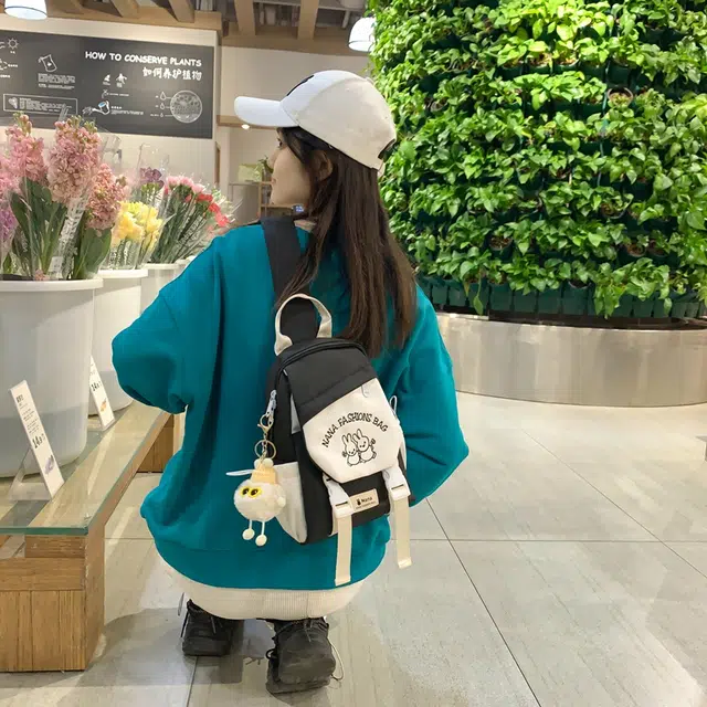 雅鹿 撞色休闲斜背骑行背包平板胸前挎包 尼龙 单肩包胸包 男女同款情侣款 多色