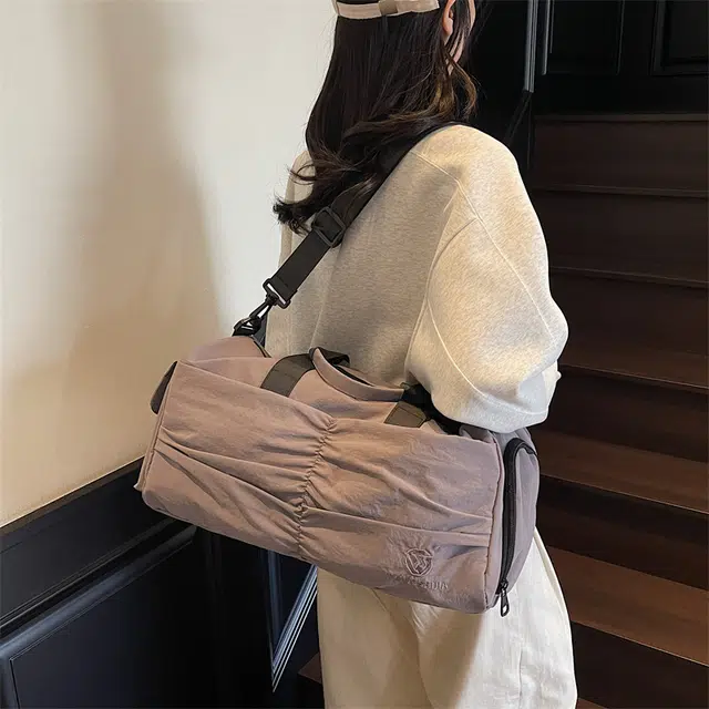雅鹿 手提外出轻便包运动健身包男短途收纳女行李包 尼龙 单肩包 常规 男女同款情侣款 橘色/黑色/紫色/蓝色/棕色