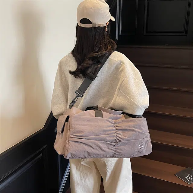 雅鹿 手提外出轻便包运动健身包男短途收纳女行李包 尼龙 单肩包 常规 男女同款情侣款 橘色/黑色/紫色/蓝色/棕色